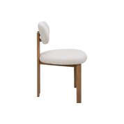 Silla de comedor nórdica acero nogal bouclé Ranya