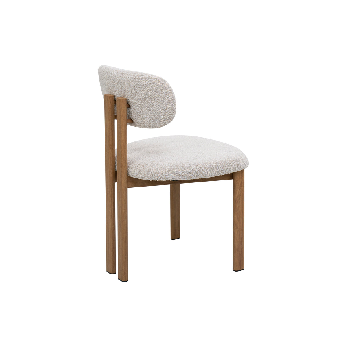 Silla de comedor nórdica acero nogal bouclé Ranya