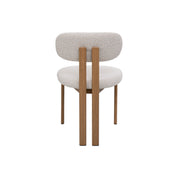 Silla de comedor nórdica acero nogal bouclé Ranya