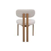 Silla de comedor nórdica acero nogal bouclé Ranya