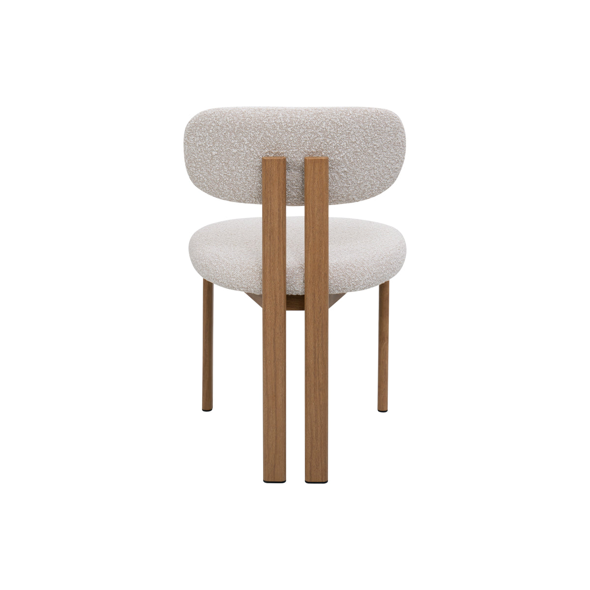 Silla de comedor nórdica acero nogal bouclé Ranya