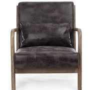 Sillón vintage tejido marrón envejecido Lotus