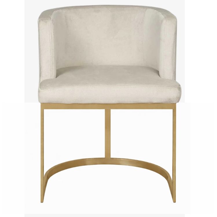 Sillón comedor terciopelo Becker beige
