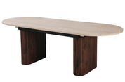 Mesa de comedor extensible ovalada  Traventino-nogal 180-230 cm