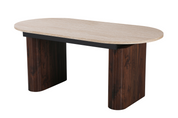 Mesa de comedor extensible ovalada  Traventino-nogal 180-230 cm
