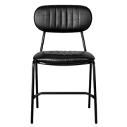 Silla de comedor vintage semipiel Atila