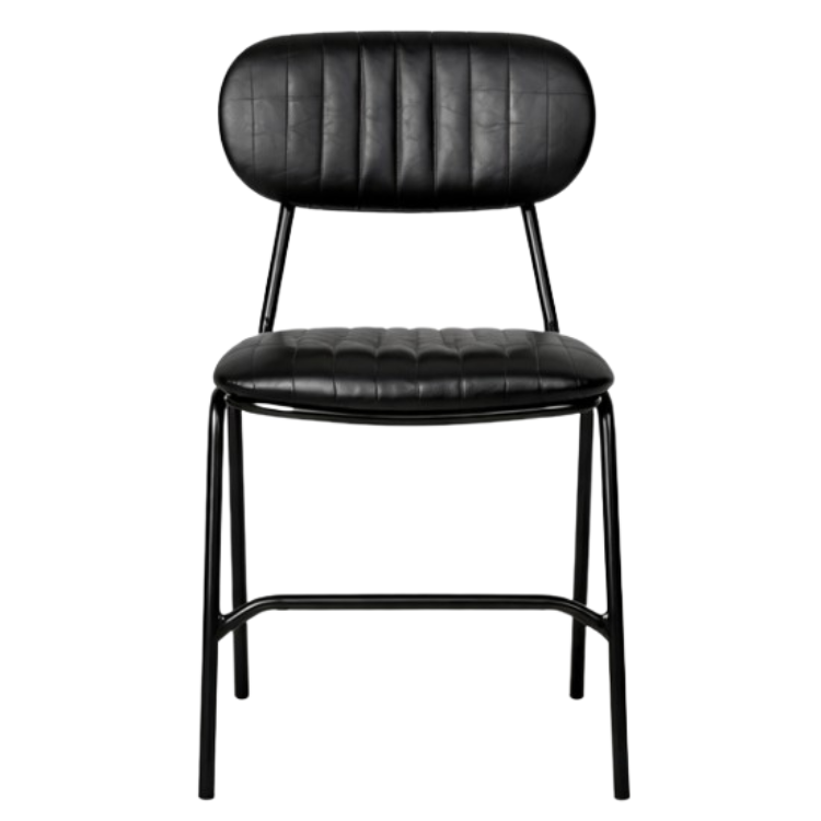 Chaise de salle à manger vintage en semi-cuir Atila