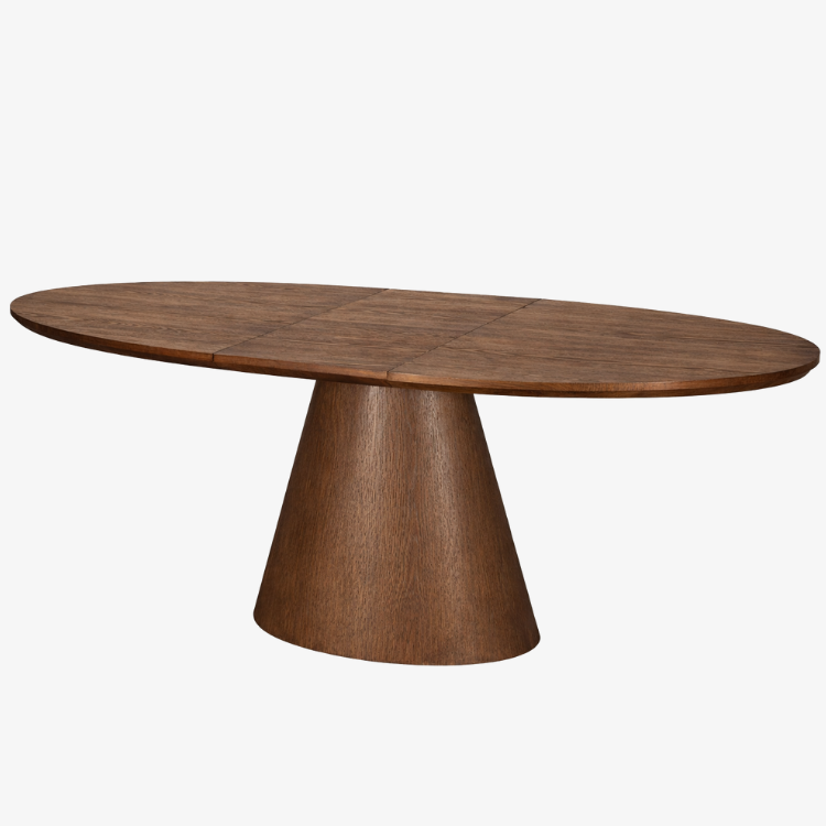 Mesa de comedor oval extensible de roble natural 160–200 cm ELVIRA