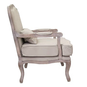 Sillón clásico Luis XV lino beige