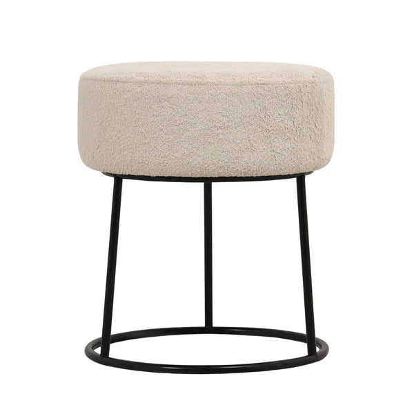 Taburete puff redondo bajo Amel coral