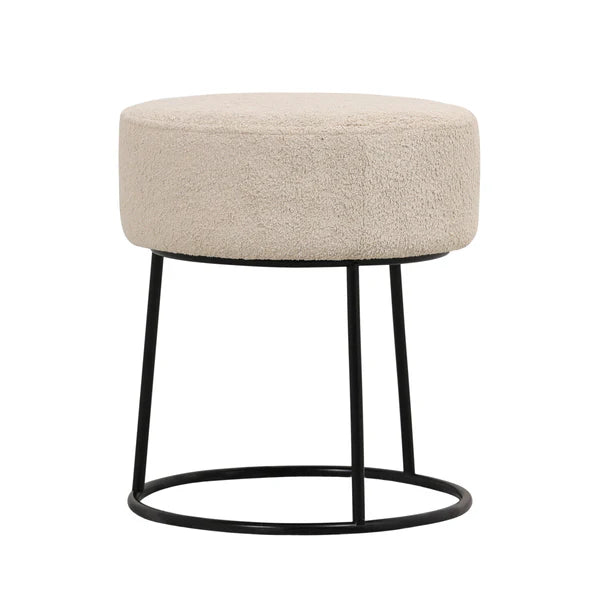 Taburete puff redondo bajo Amel coral