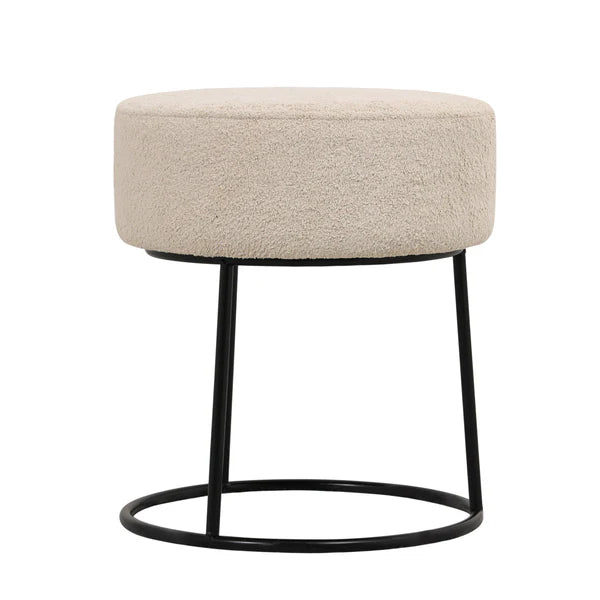 Taburete puff redondo bajo Amel coral