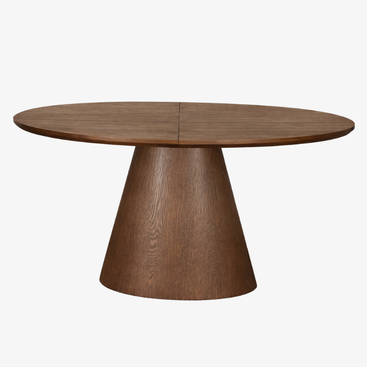 Mesa de comedor oval extensible de roble natural 160–200 cm ELVIRA