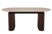 Mesa de comedor extensible ovalada  Traventino-nogal 180-230 cm