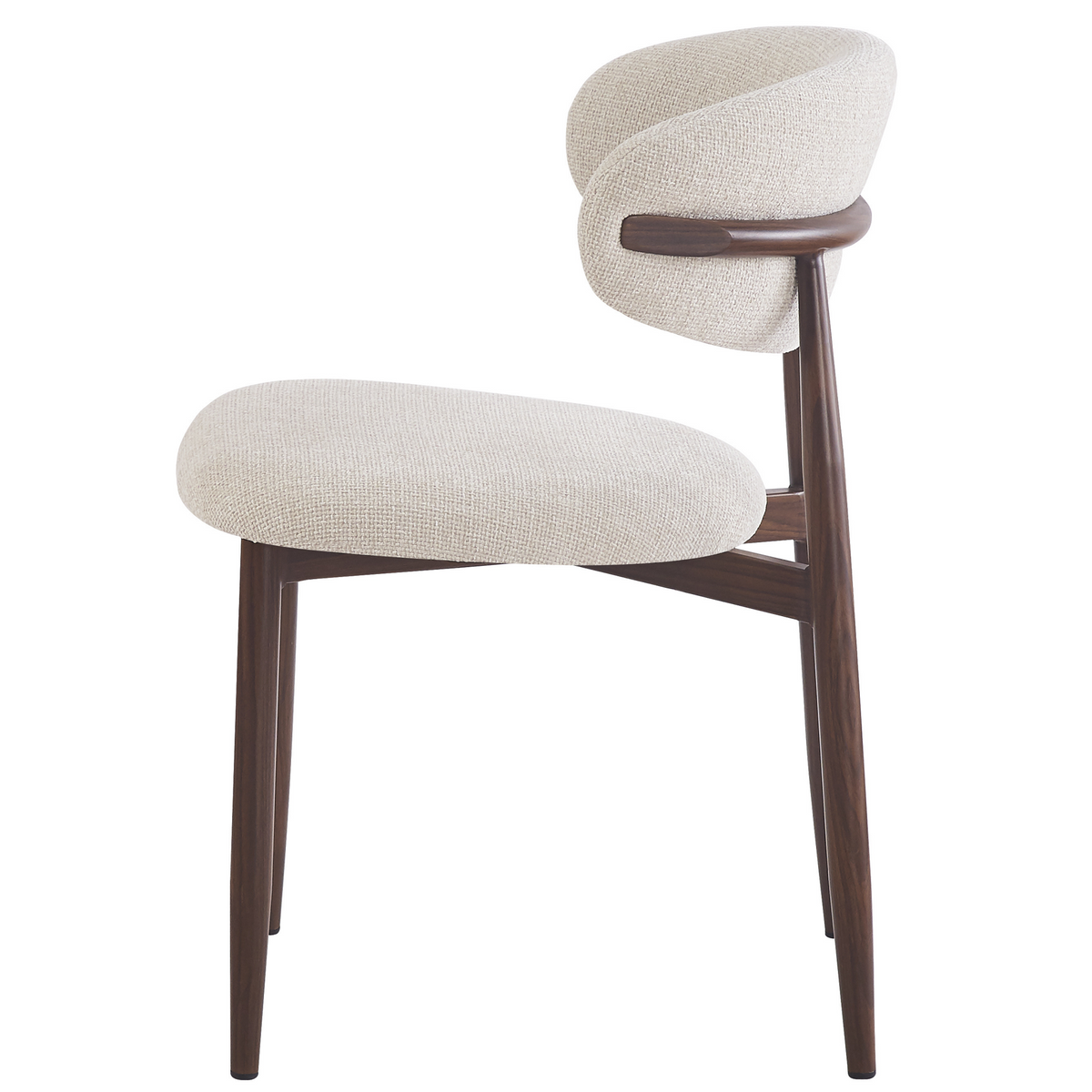 Silla de comedor nórdica nogal tapizado Leisa