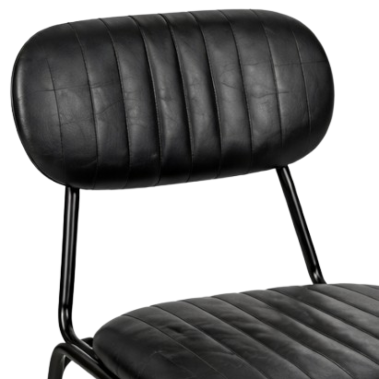 Chaise de salle à manger vintage en semi-cuir Atila