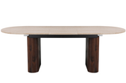 Mesa de comedor extensible ovalada  Traventino-nogal 180-230 cm