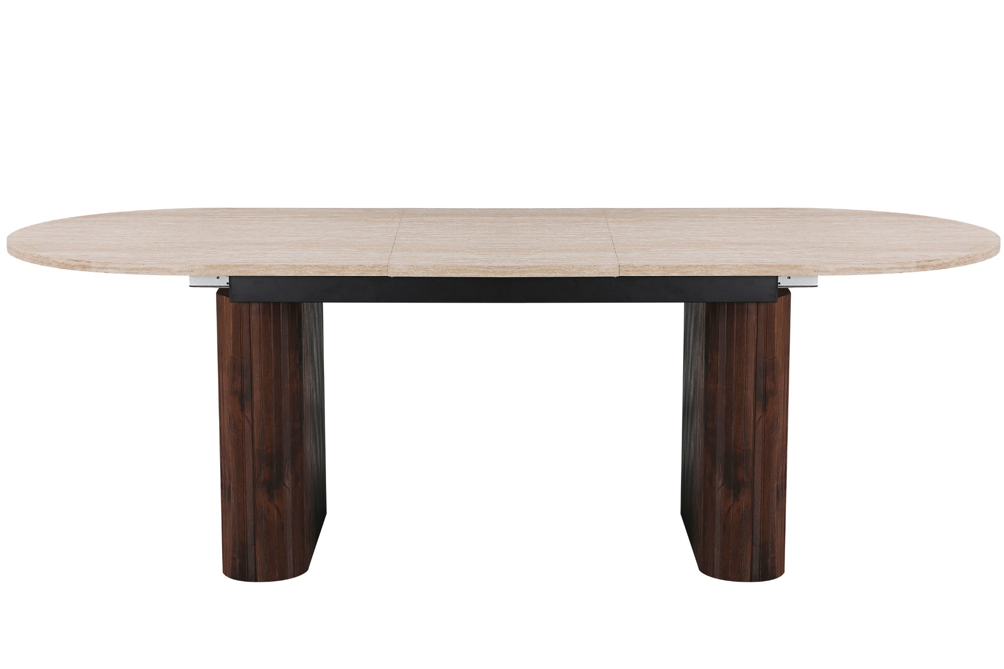 Mesa de comedor extensible ovalada  Traventino-nogal 180-230 cm