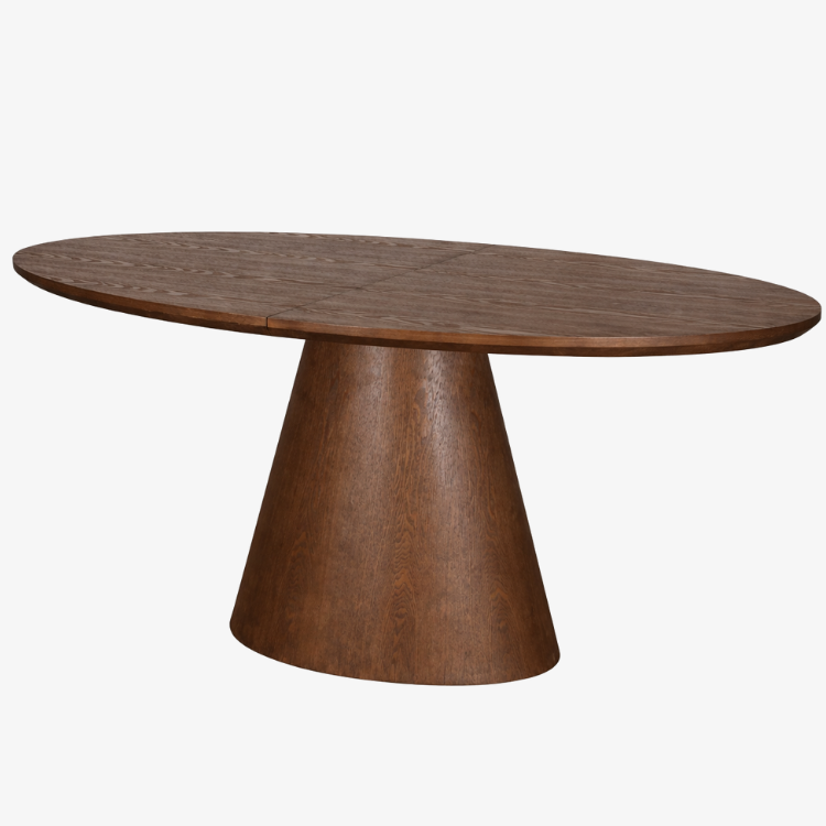 Mesa de comedor oval extensible de roble natural 160–200 cm ELVIRA