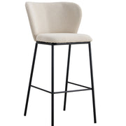 Taburete tapizado tela beige Libra H75cms
