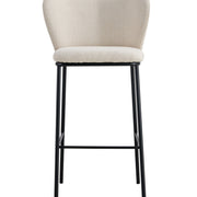 Taburete tapizado tela beige Libra H75cms