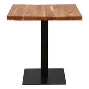 Mesa de bar con tablero de acacia 70/80 cms base Atenas