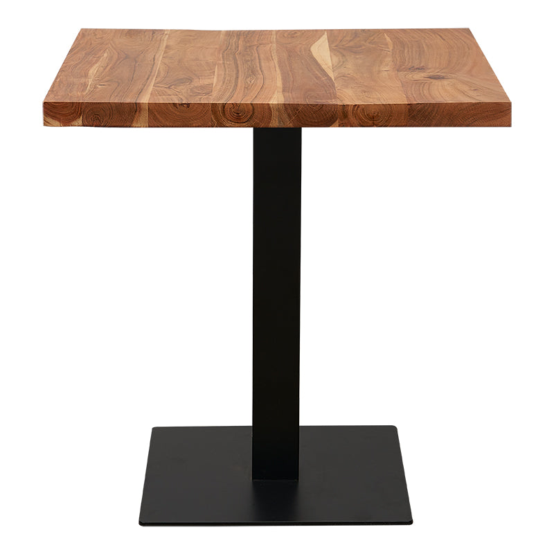Mesa de bar con tablero de acacia 70/80 cms base Atenas