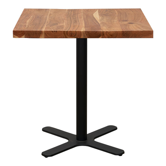 Mesa de bar con tablero de acacia 70/80 cms base Roma