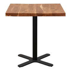 Mesa de bar con tablero de acacia 70/80 cms base Roma