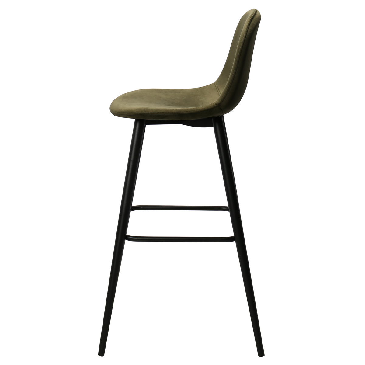 Taburete de bar acero negro terciopelo verde Thomas