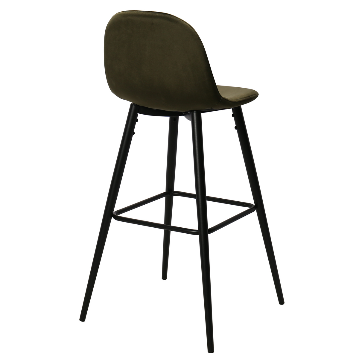 Taburete de bar acero negro terciopelo verde Thomas
