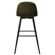 Taburete de bar acero negro terciopelo verde Thomas