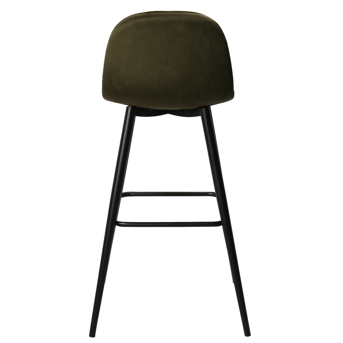 Taburete de bar acero negro terciopelo verde Thomas