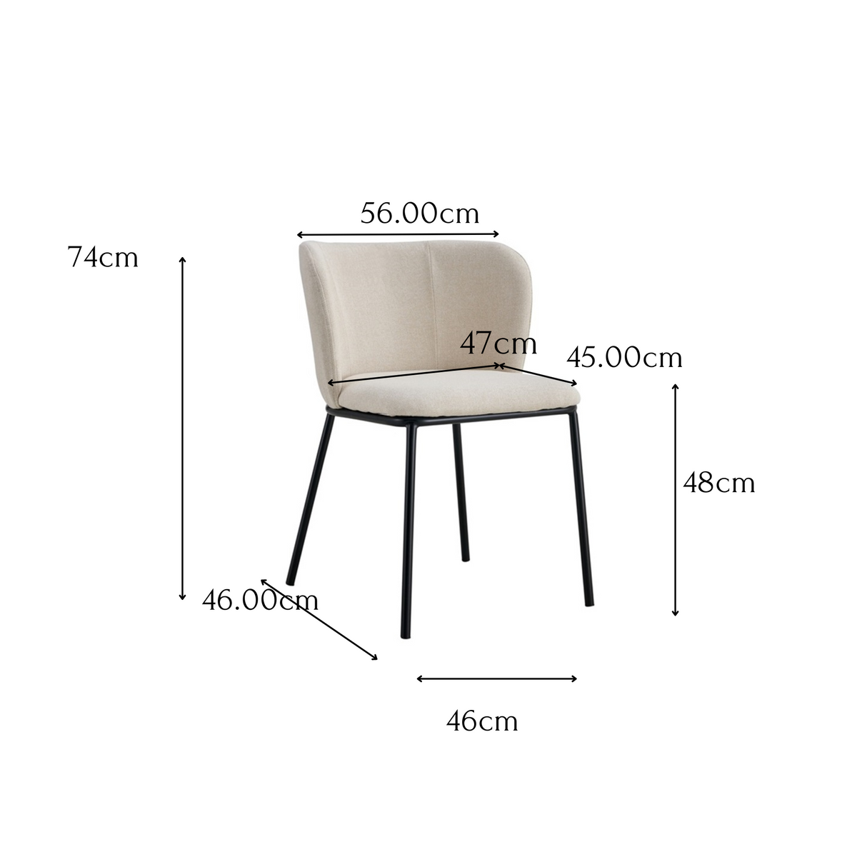 Silla de comedor de tela Beige Libra