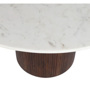 Mesa de comedor redonda mármol y madera de mango Zally