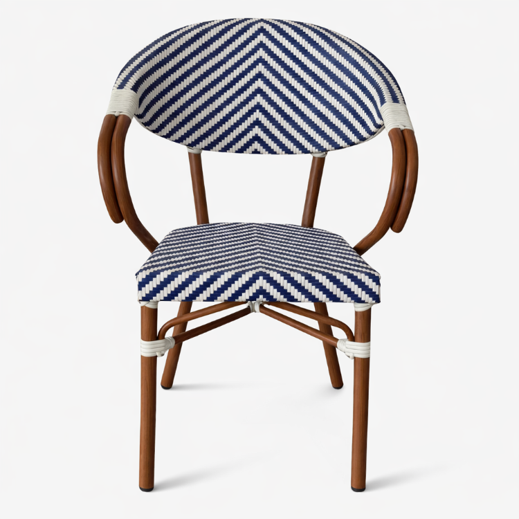 Silla Bistro Parisina Azul con Brazos