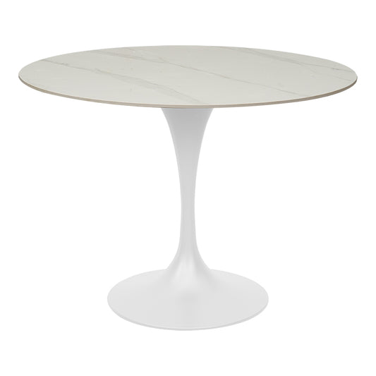 Mesa de comedor piedra sinterizada Tulip blanca