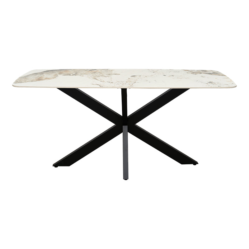 Mesa de comedor de base negra y tablero 160x80 Woff – Mueblestudio