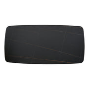 Mesa de comedor rectangular piedra sinterizada 180 base gris grafito Ania