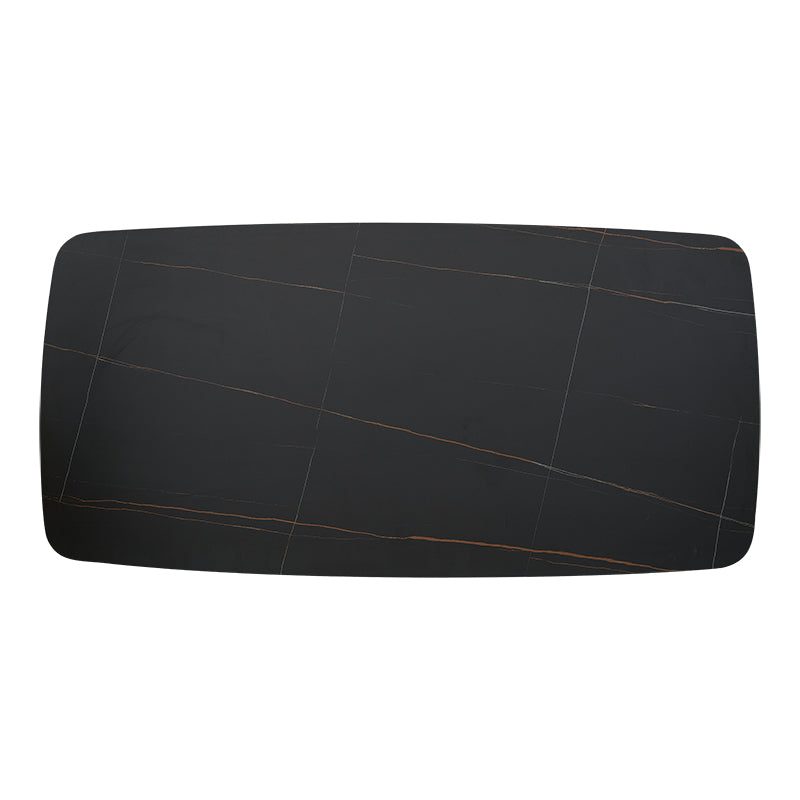 Mesa de comedor rectangular piedra sinterizada 180 base gris grafito Ania