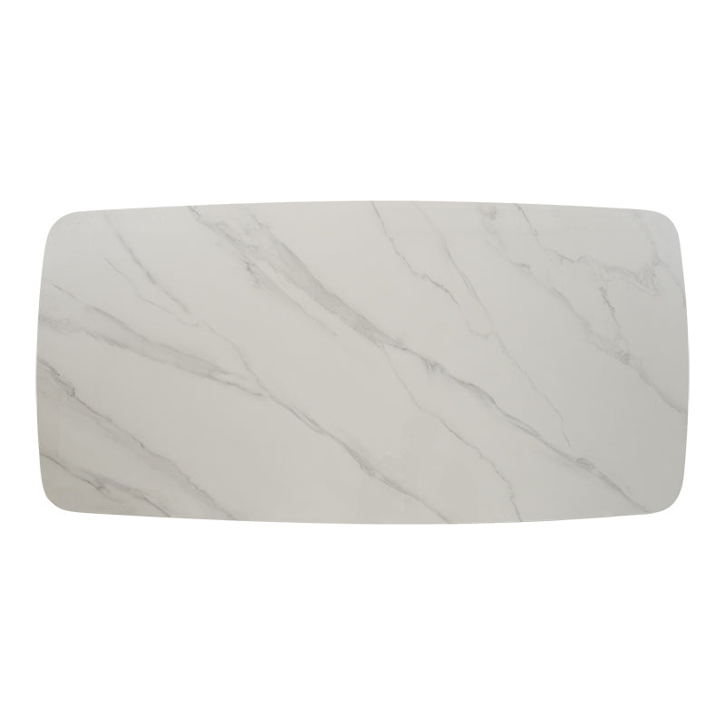 Mesa de comedor rectangular piedra sinterizada 180 base gris grafito Ania