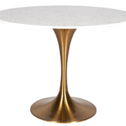 Mesa tulip acero inoxidable dorado mármol