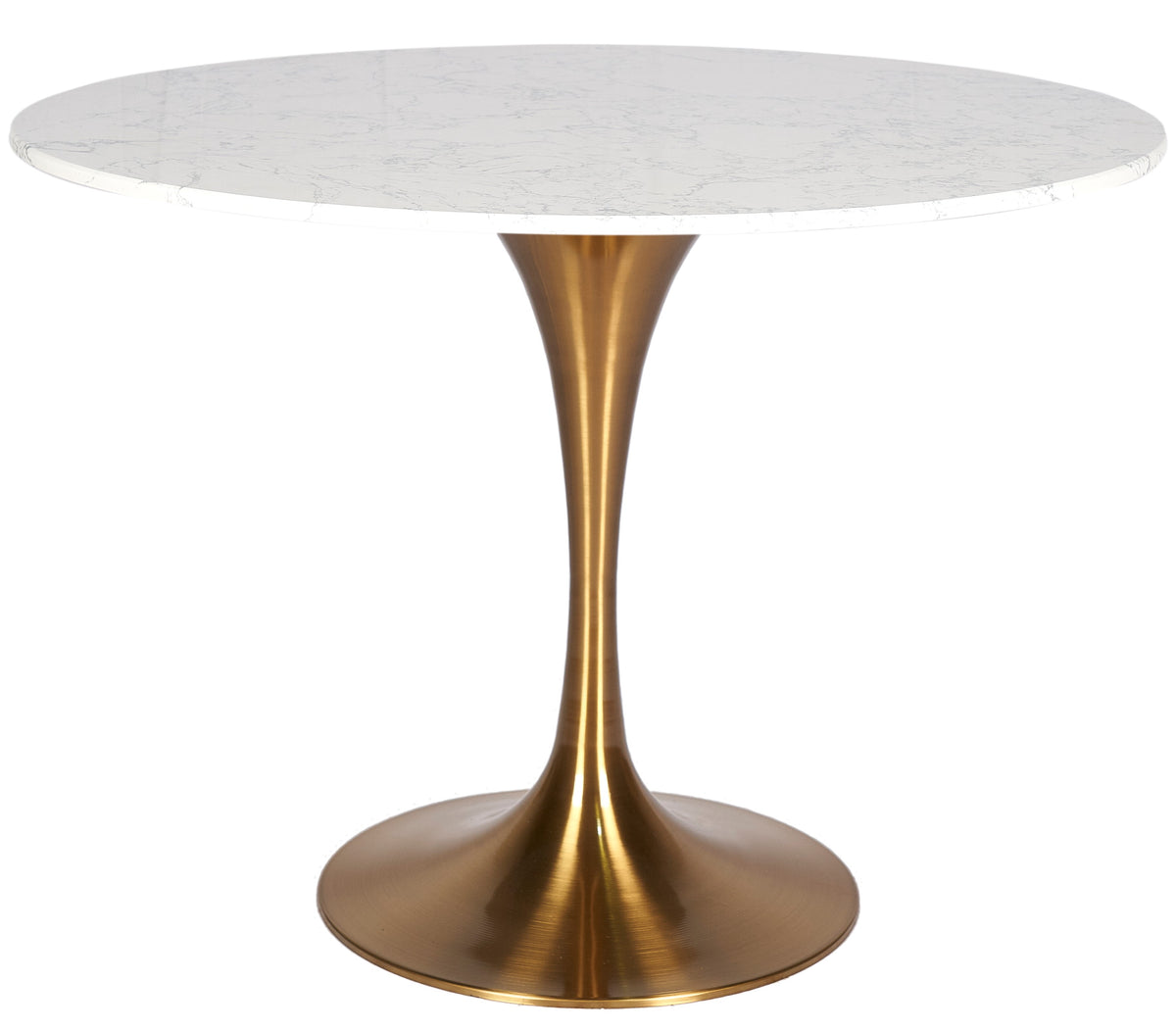 Mesa tulip acero inoxidable dorado mármol