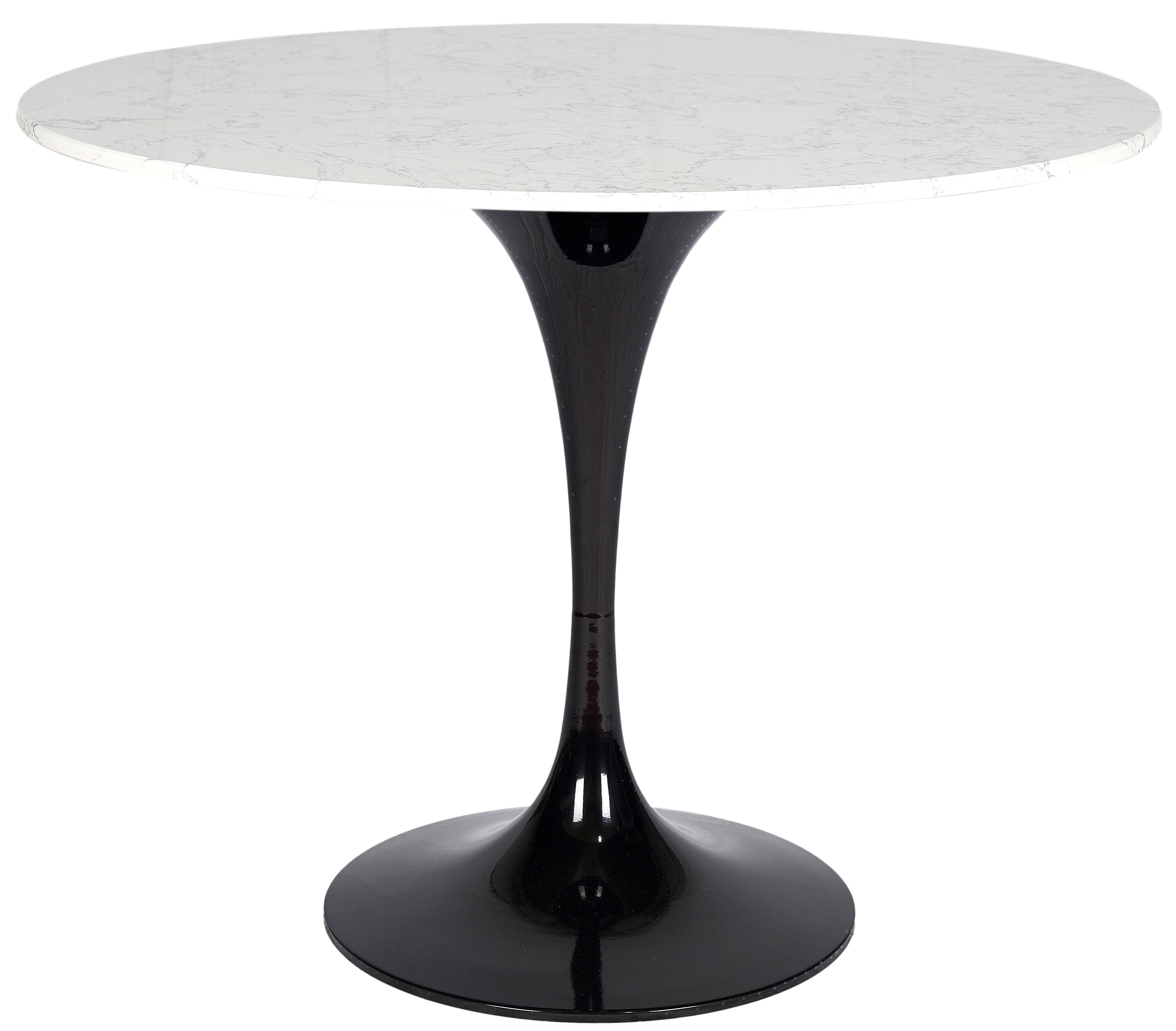 Mesa tulip negra mármol negro-blanco