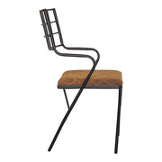 Silla industrial de cuero con reposabrazos flora