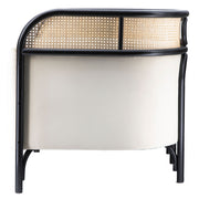 Fauteuil Snoll en rotin et bois laqué