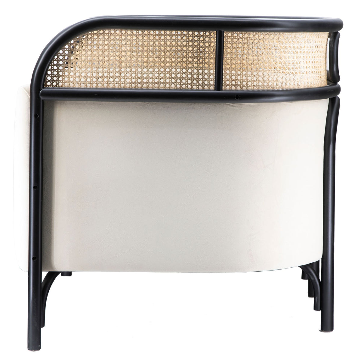 Fauteuil Snoll en rotin et bois laqué