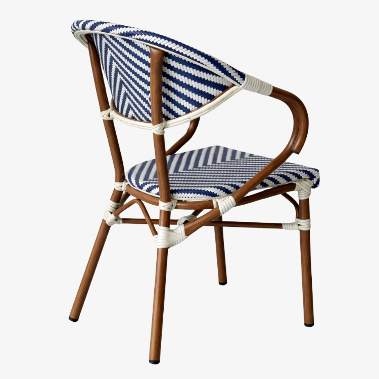 Silla Bistro Parisina Azul con Brazos