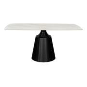 Mesa de comedor rectangular piedra sinterizada 160 base gris grafito Ania