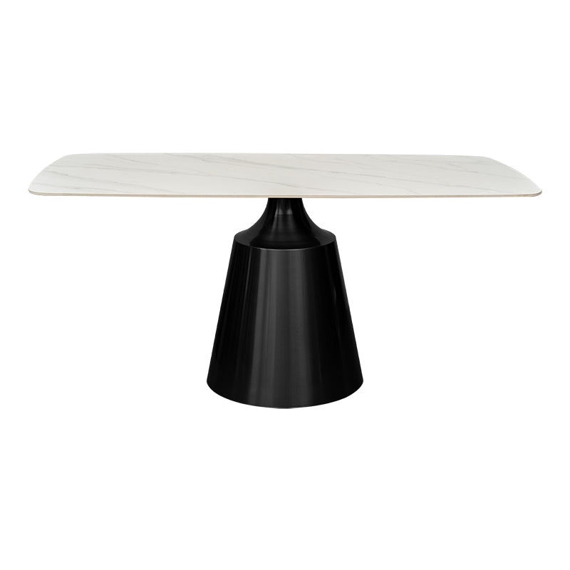 Mesa de comedor rectangular piedra sinterizada 160 base gris grafito Ania